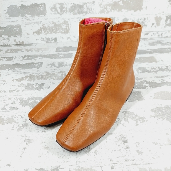 New Linea Paolo Women Rad Low Heel Square Toe Cream Dressy Office Boot C798 - Picture 2 of 11